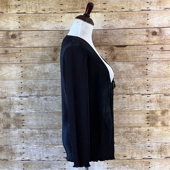 Black Size Large Ribbed Cardigan - Picture 7 of 9